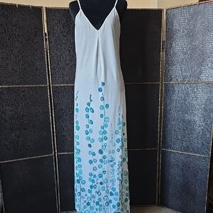 Chic White and Blue Maxi Dress